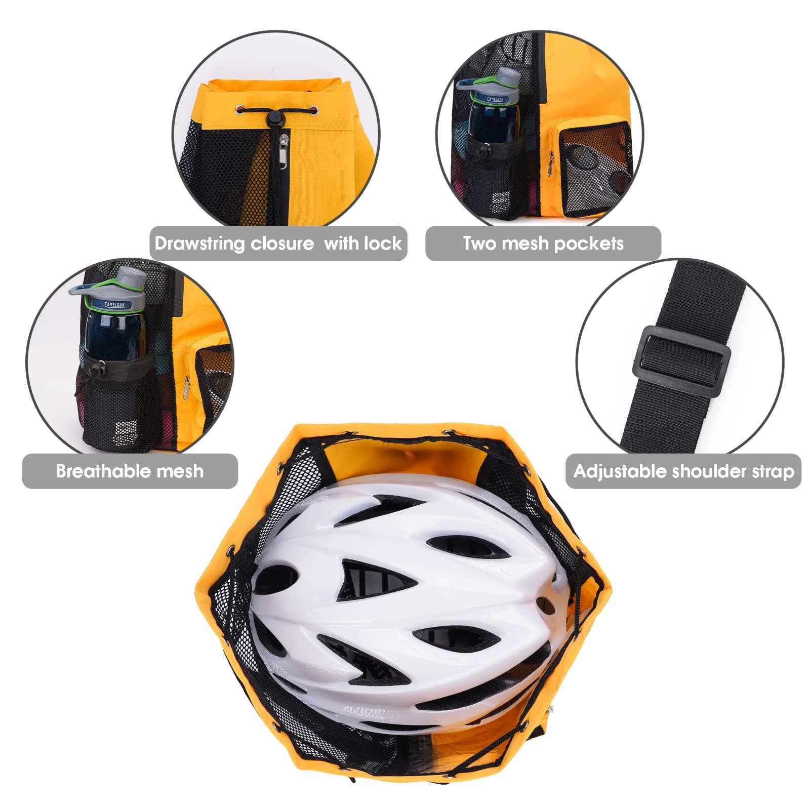 wandf - Wholesale Beach Bag - WANDF Mesh Drawstring Backpack with Wet Pocket Beach Bag78