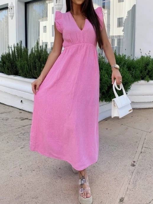 ESTEE BROWN - Wholesale Dress - Women's - Long cotton gauze dress - 7576