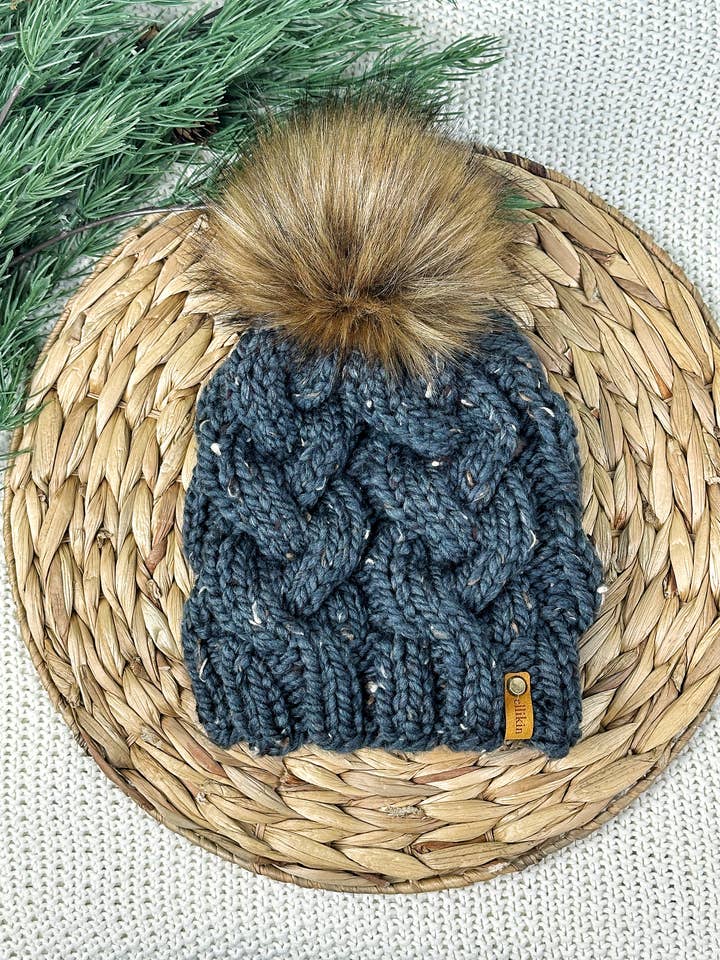 Monster Cables Beanie in Graphite for wholesale by Ellikin Knits