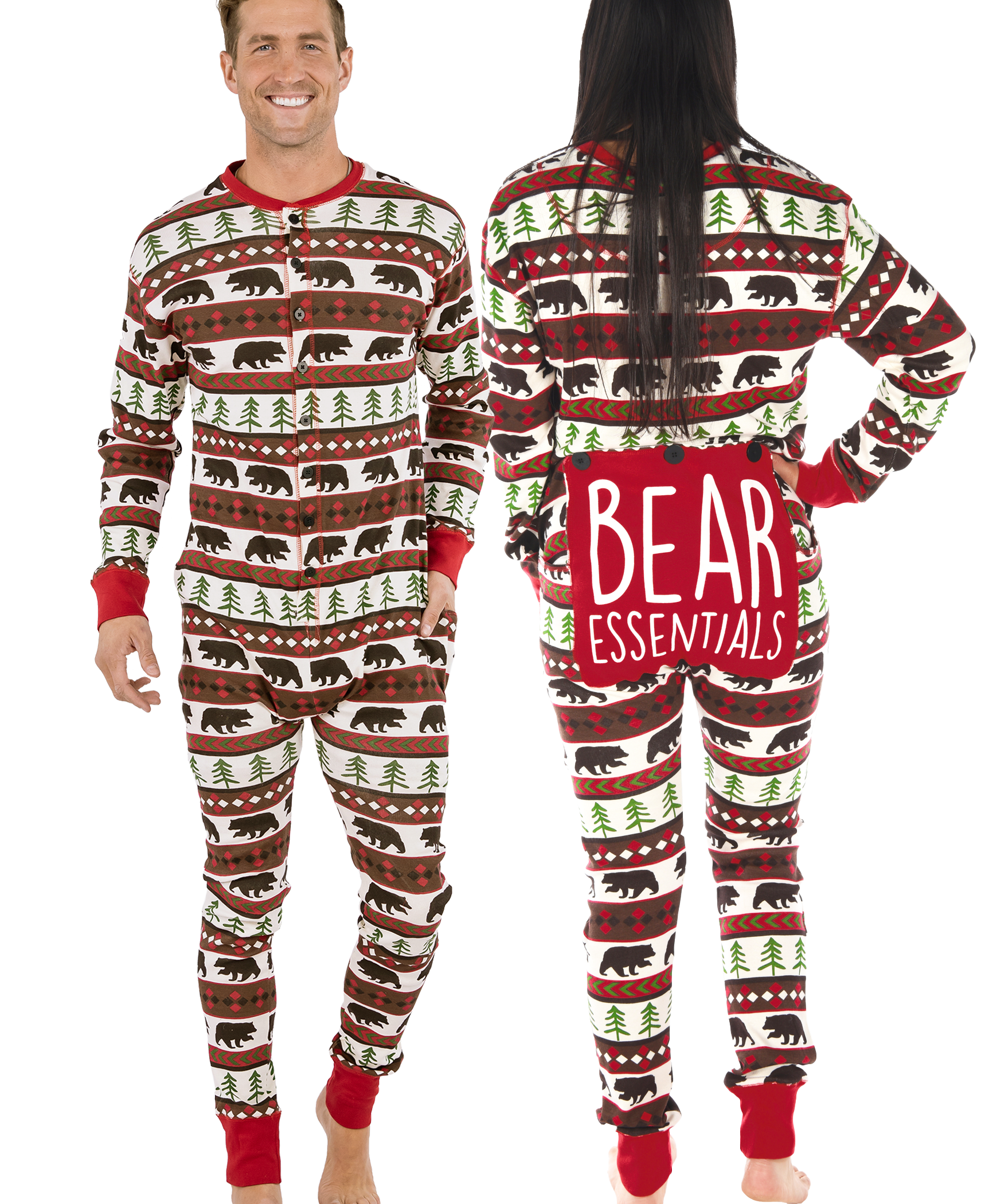 Lazy One - Vente Combinaison – femme - Flapjack pour adulte motif Fair Isle avec ours9