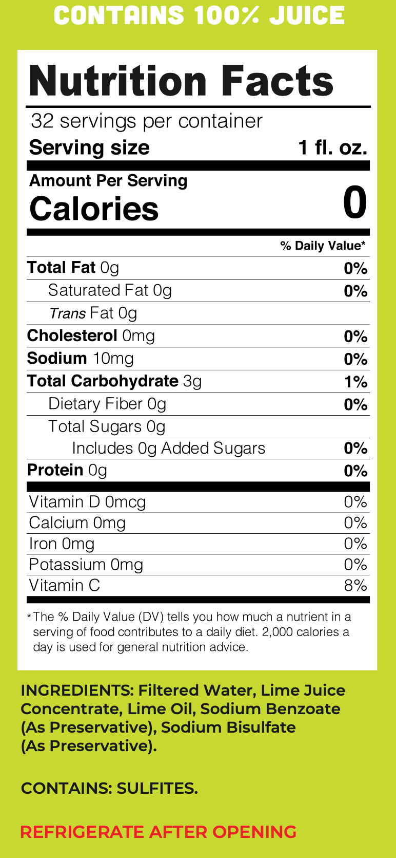 Lucy's - Wholesale Fruit Juice - Lucy's Family Owned - 100% Lime Juice 32oz.5