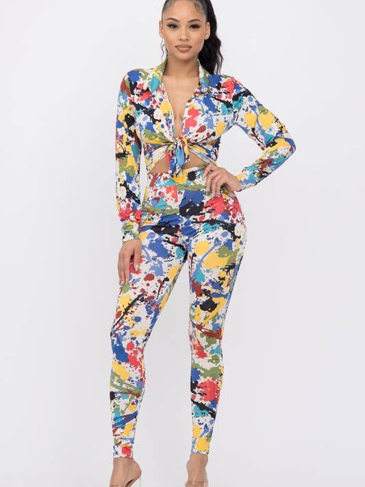 Cárdigan con lazo y cuello largo con estampado Venechia para venta al por mayor de Belita Collection