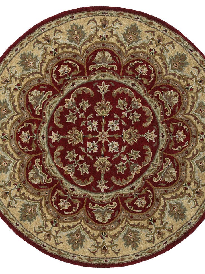 Tara Rounds Collection Burgundy 3'9"x3'9" Round Area Rug for wholesale by contempo fashion