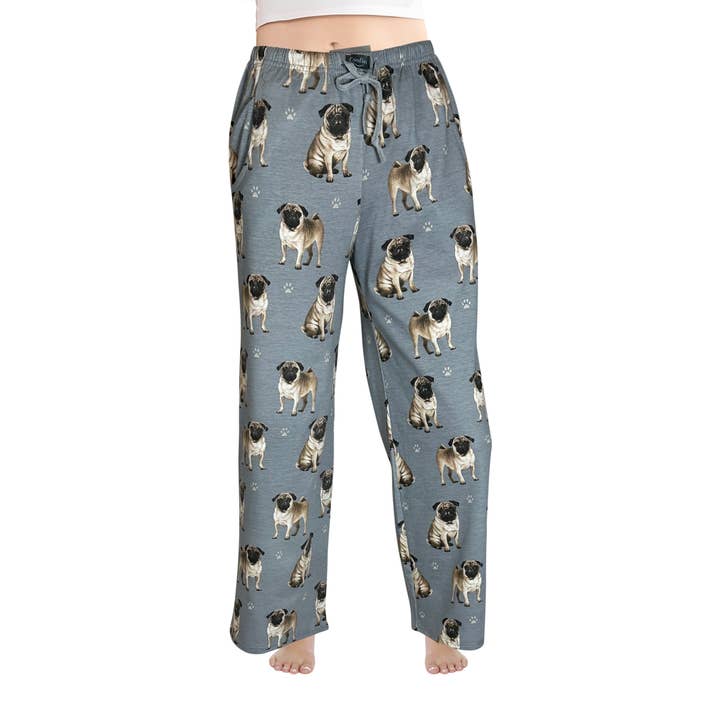 E&S Pets - Wholesale Sleepwear Bottom - Women's - Pug Pajama Bottoms - Pet Lover Pajama Pants