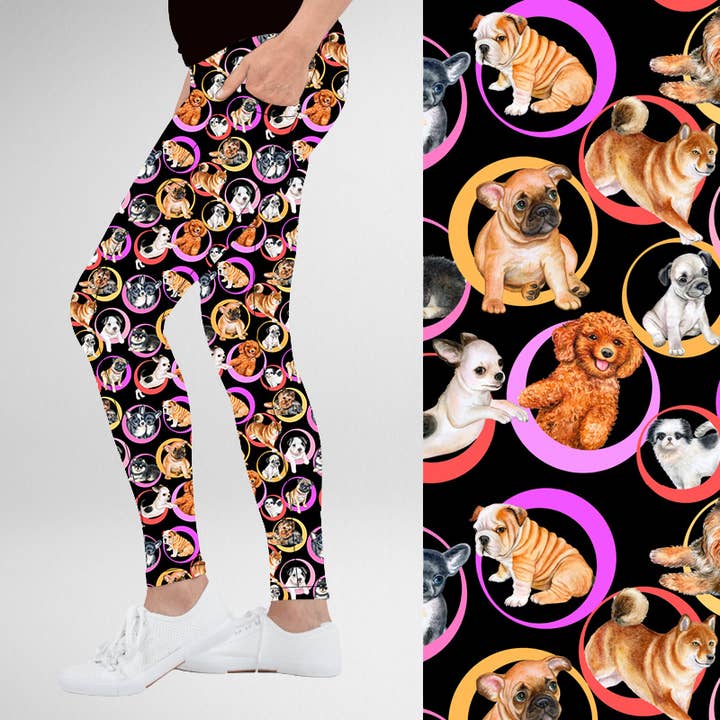 Puppy Party Deluxe Pocket Leggings voor wholesale door Natopia