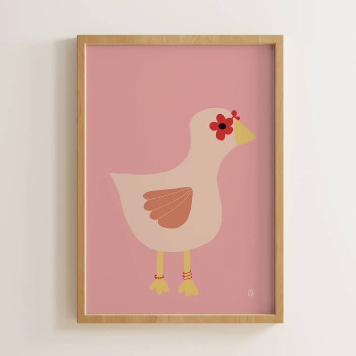 Børnekunsttryk - Chic Chick - A4 & A3 for engroshandel hos Kago Studio