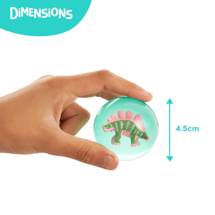 The Twiddlers - Wholesale Sensory Ball - Baby - 8 Dinosaur Bouncy Rubber Balls (4.5cm)