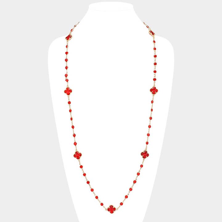 Sensibling Corp. - Wholesale Pendant/Charm Necklace - Quatrefoil Station Long Necklace9