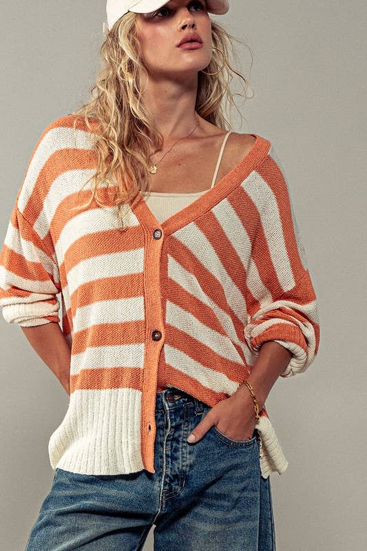 Heyday - Wholesale Cardigan - Women's - Cozy and Free Striped Cardigan20