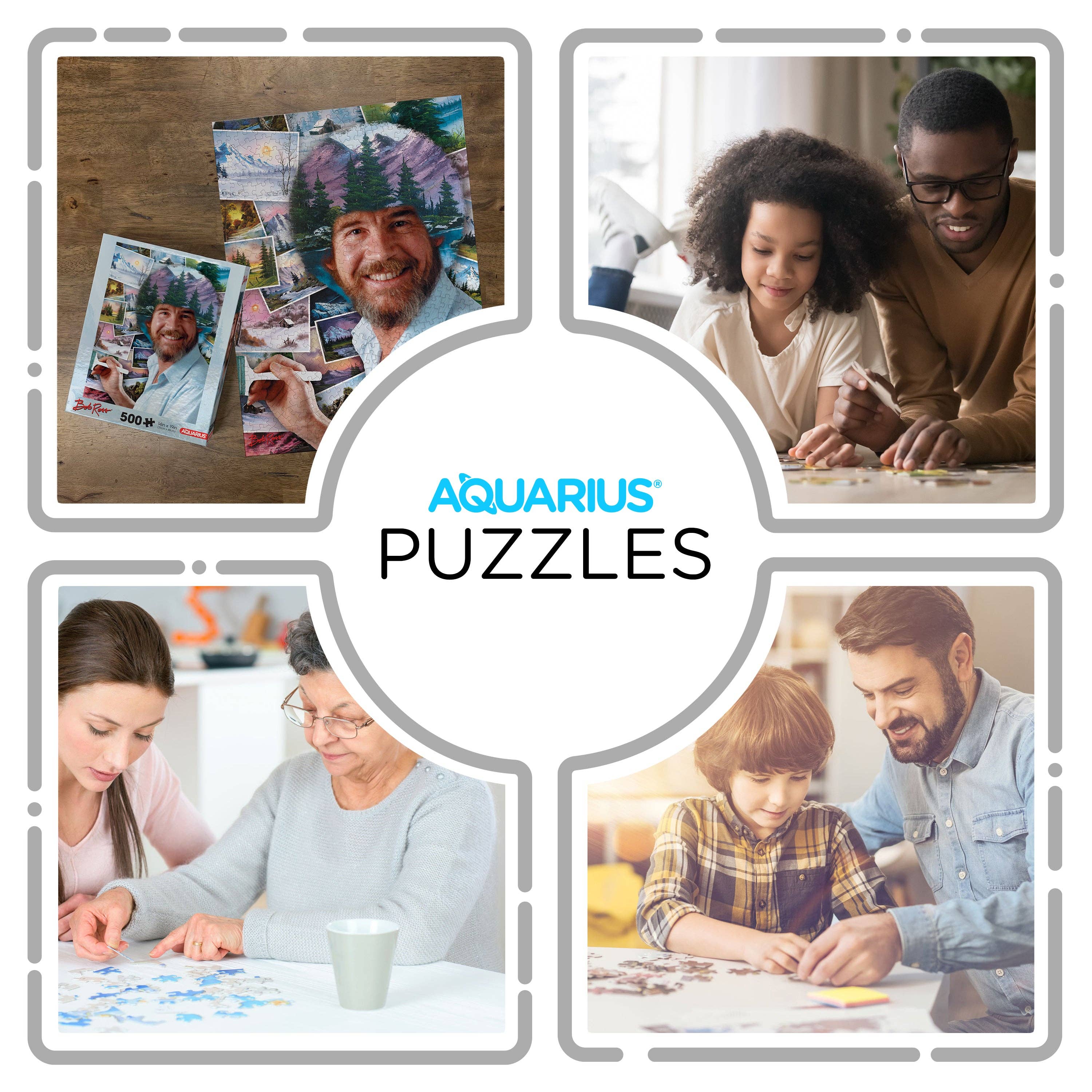 AQUARIUS, GAMAGO, ICUP, & ROCK SAWS by NMR Brands - Wholesale Puzzle - Adult - Bob Ross Hair 500 Piece Jigsaw Puzzle3