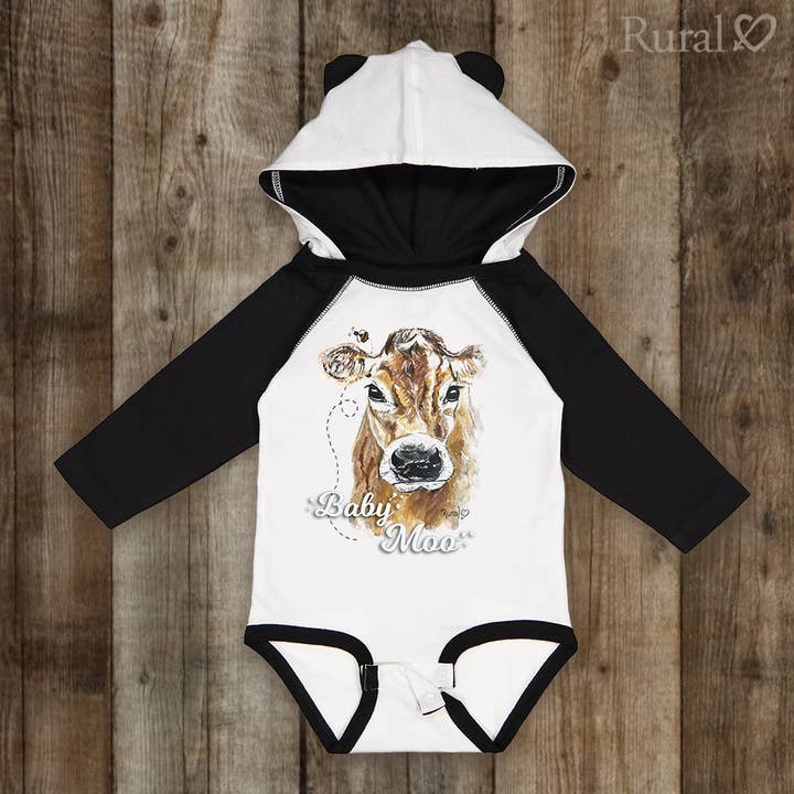 MM-2573-JS-BABY MOO- Infant Bodysuit With Ears for wholesale by Rural Heart