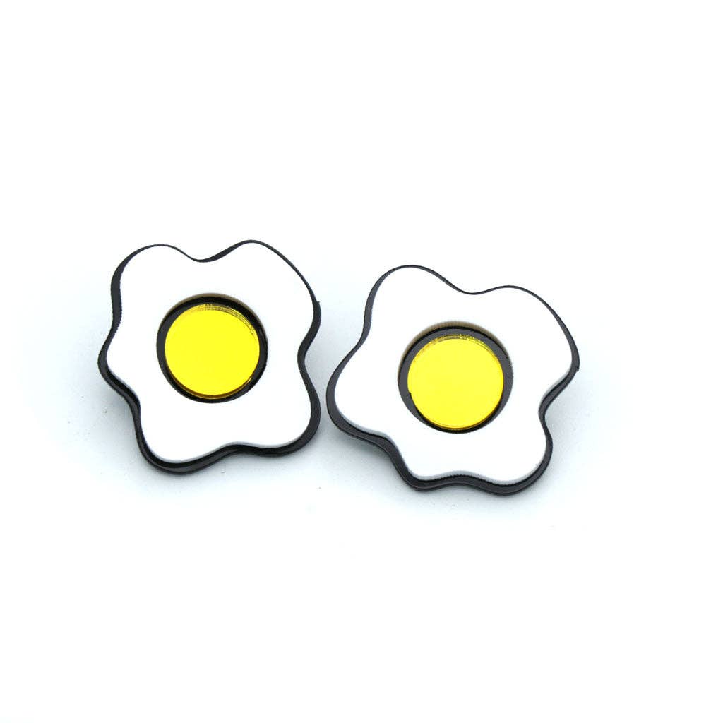 Funk Da Queen - Wholesale Stud/Post Earrings - Fry Eggs | Earrings