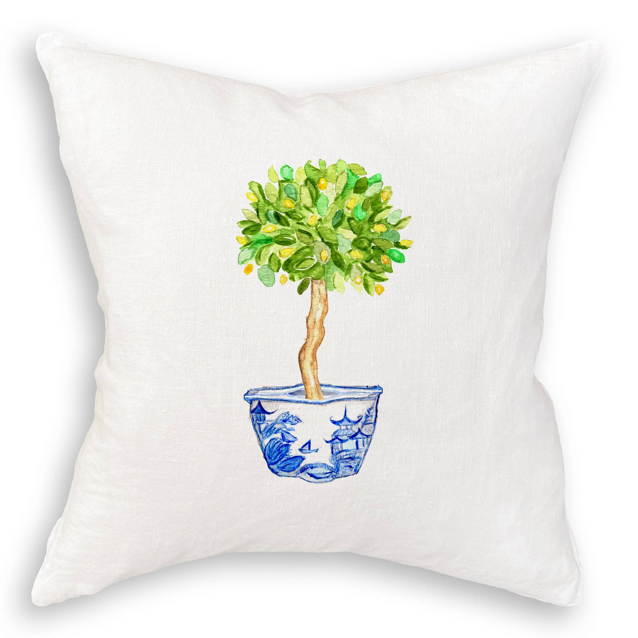 French Graffiti - Vendita all'ingrosso Strofinacci - Ciotola blu e bianca con albero di limone11