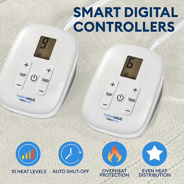 Uncanny Brands - Wholesale Bedding Blanket - Therahaus by Therapedic Full/Queen Size Ivory Heated Blanket4