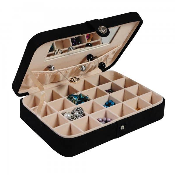 Mele and Co - Wholesale Jewelry Box/Organizer - Mele and Co Maria Plush Jewelry Box with 24 Sections