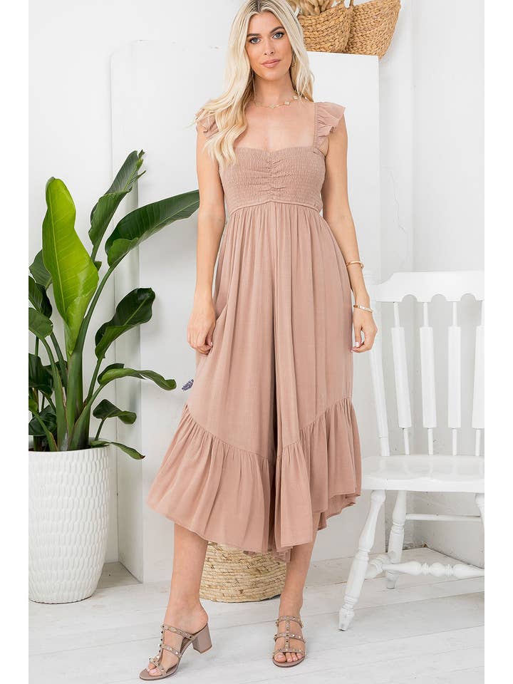 Sweet Lovely by Jen - Wholesale Jumpsuit - Women's - SW401 SOLID SMOCKED JUMPSUIT22