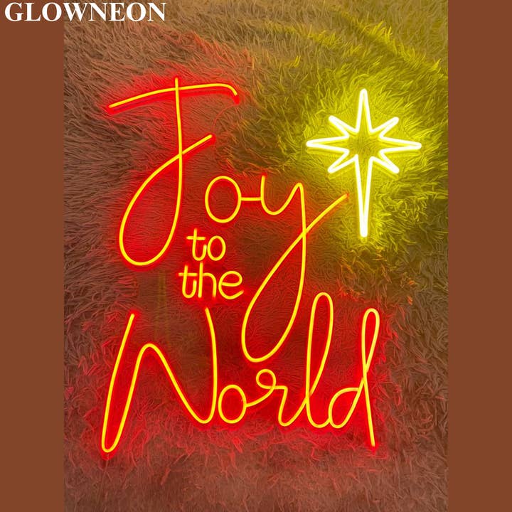 Joy To The World Led Sign, Christmas Wall Art, Xmas Led Sign for wholesale by Glow Neon