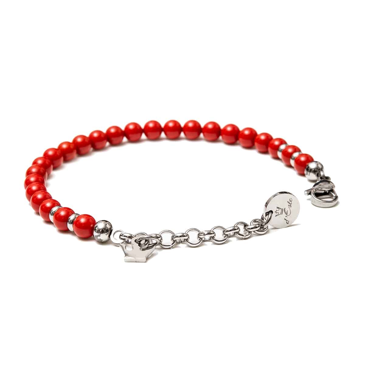 d'Este - Wholesale Beaded Bracelet - Red Coral Bracelet0