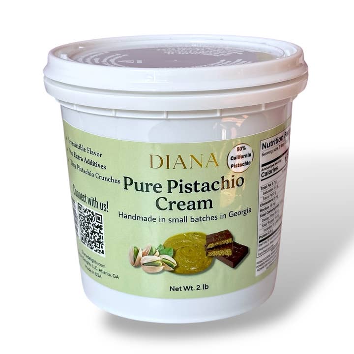2lb PISTACHIO CREAM, 50% pistachio,Dubai chocolate pistachio for wholesale by Diana's Delights LLC