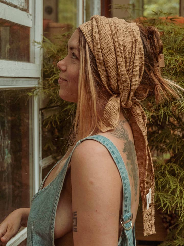 Gardenbelle Shop - Wholesale Swim Cover Up - Women's - Beachy Recycled Cotton Bohemian Mesh Hair Wrap Bandeau Top