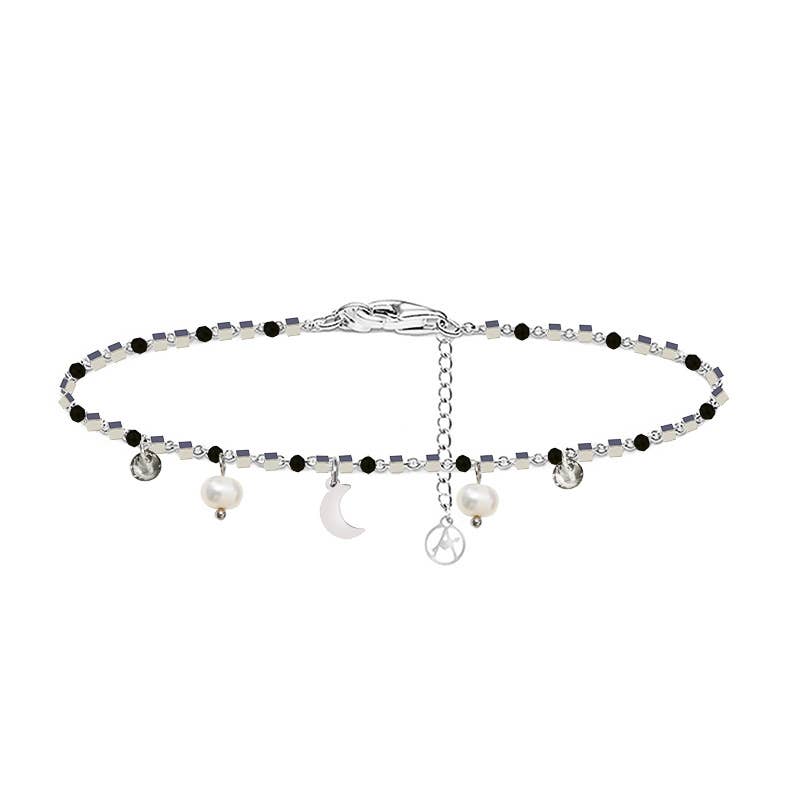 AMORINO SRL - Wholesale Charm/Dangle Bracelet - BRACELET WITH MOON & PEARL AND ZIRCON CHARM0