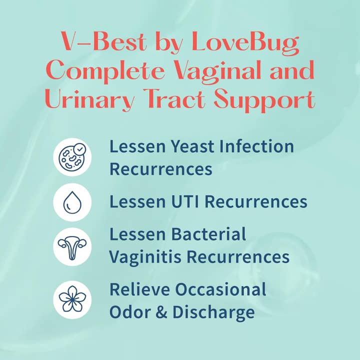 LoveBug Probiotics - Wholesale Oral Supplement/Vitamin - Lovebug V-Best Vaginal Probiotics - 90 Billion CFU 8
