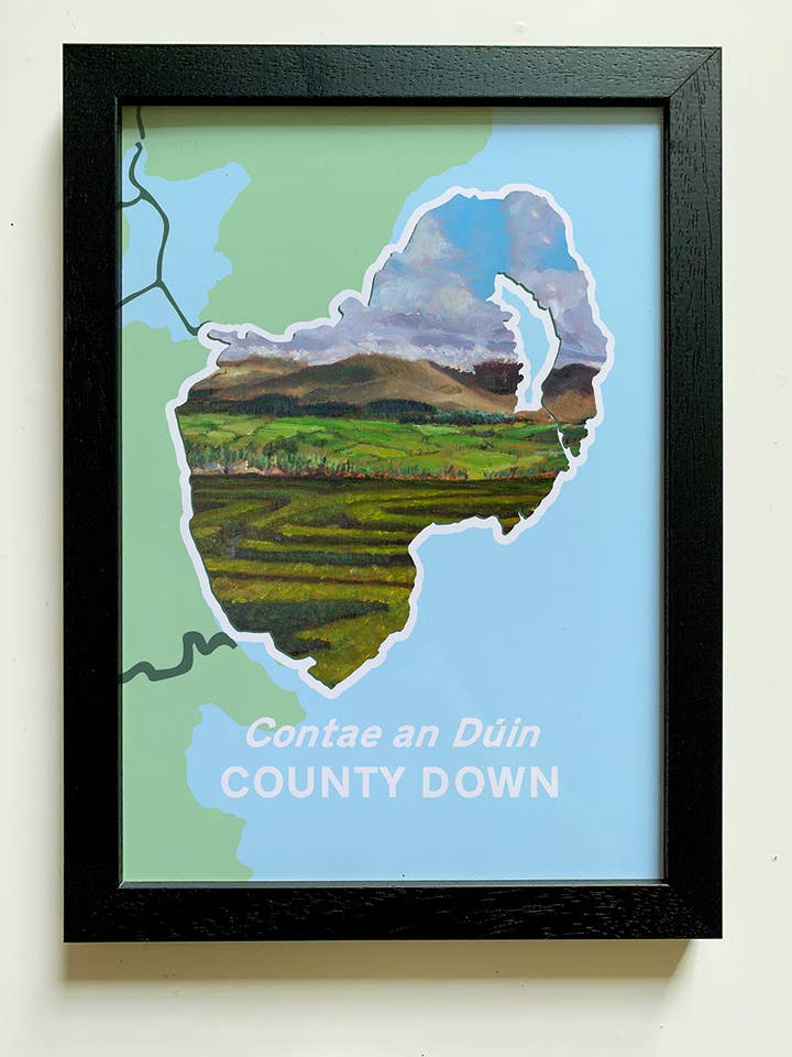County Down Art Print A4 | Mourne Mountains for wholesale by Clemence Prosen Art & Design