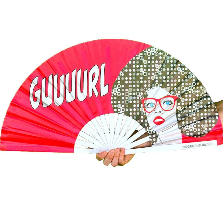 The Gay Fan Club - Wholesale Handheld Folding Fan - Gurl Fan (UV)5