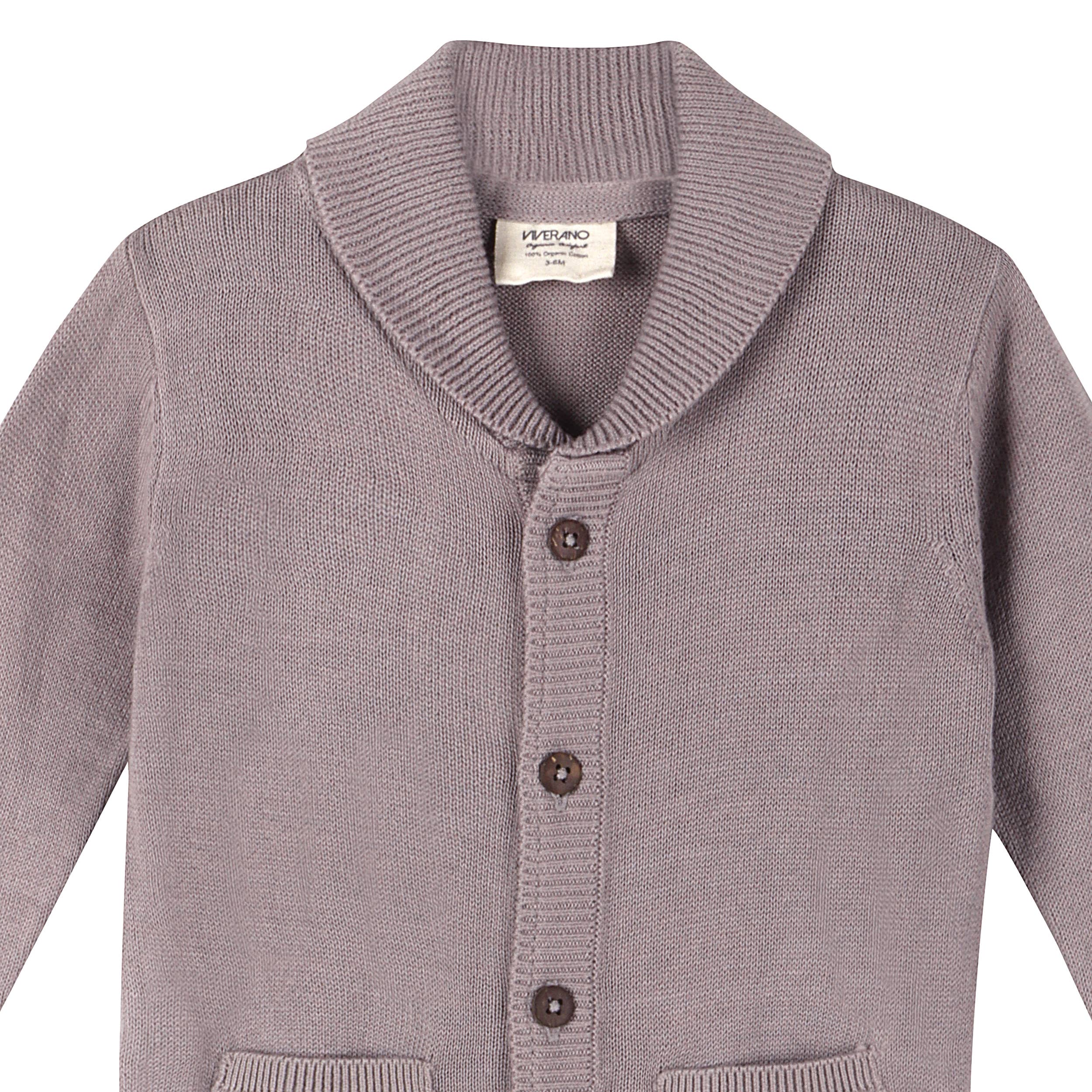 Viverano Organics - Wholesale Jumpsuit - Baby - Milan Shawl Sweater Knit Baby Jumpsuit (Organic cotton)3