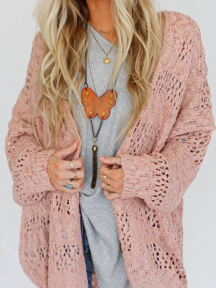 Gilet à manches longues ouvert ajouré pour la vente par ClassiQ