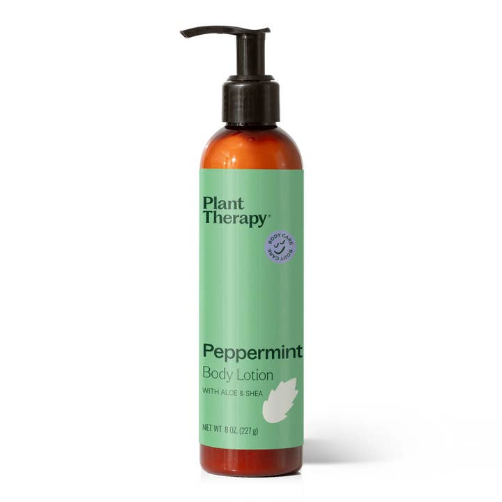 Bodylotion met pepermunt met aloë en shea 8oz voor wholesale door Plant Therapy