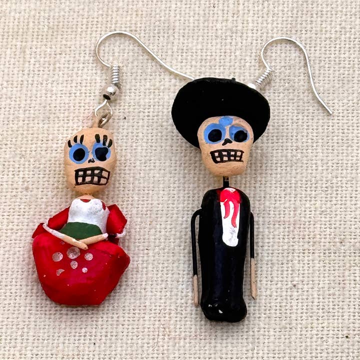 Mini skelettörhängen, Mexiko för wholesale av Tesoros Trading Company