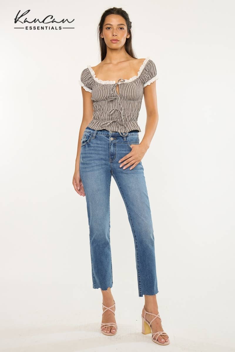 MEDIUM OPEN PACK HIGH RISE SLIM STRAIGHT JEANS-KC20070M for wholesale on Faire0