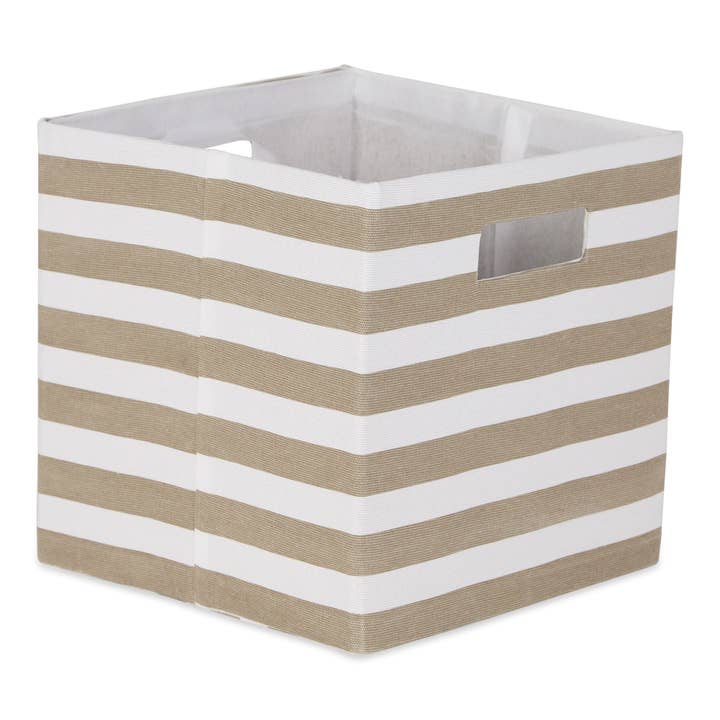 Polyester Cube Stripe Stone Square 13 x 13 x 13 for wholesale by Welcome Home Unbeatable Deals