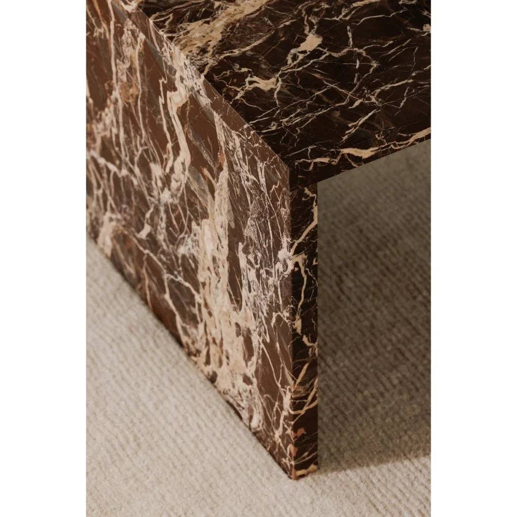 LOOMLAN - Wholesale Coffee Table - Rosa Rosso Levanto Marble Outdoor Coffee Table12