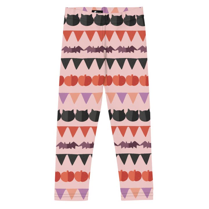Halloween Is A While Vibe Pink Kid's Leggings for wholesale by Plenilune