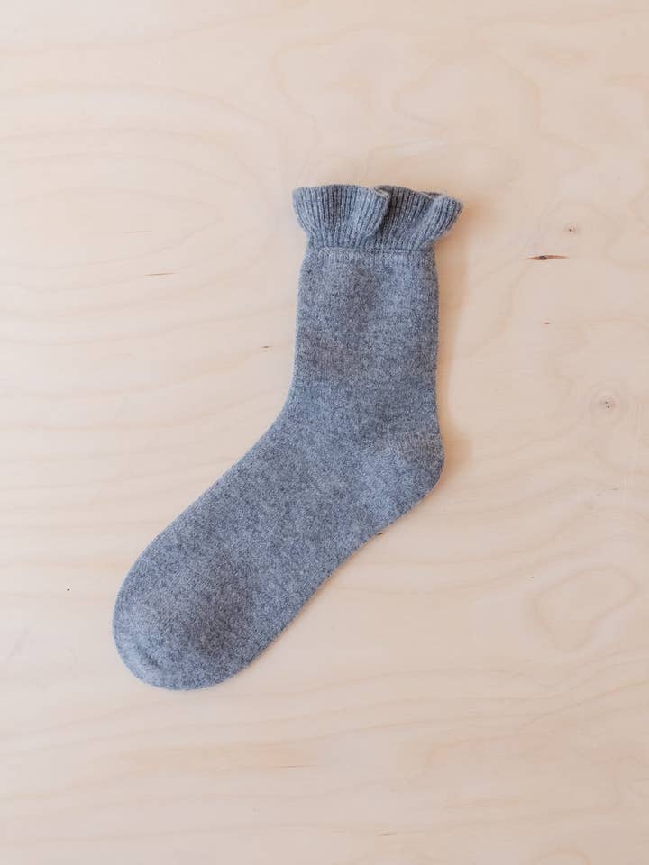TBCo – wholesale Socks – Women's – Merino Wool Socks in Charcoal Frilly1