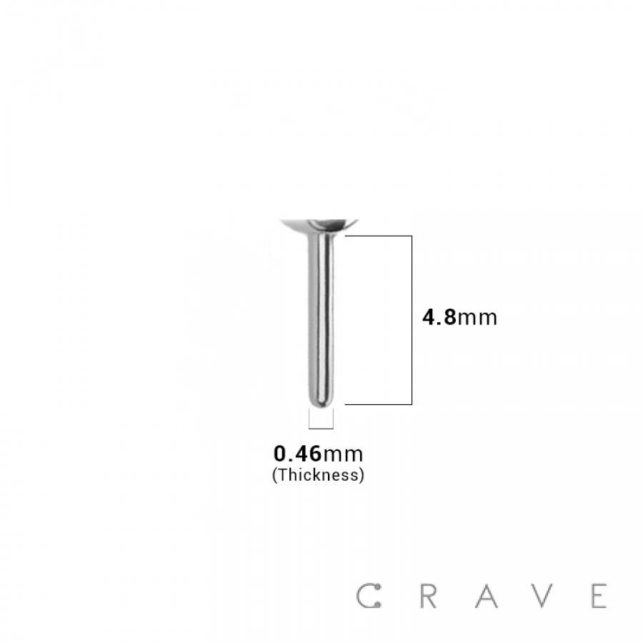 CRAVE - Wholesale Single Earring - IMPLANT GRADE TITANIUM THREADLESS PUSH IN PLAIN DISC TOP1
