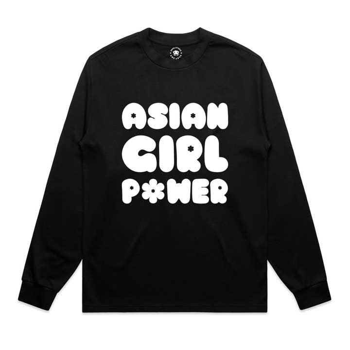 Asian Girl Power Bubble Long Sleeve for wholesale by Dokb Studio