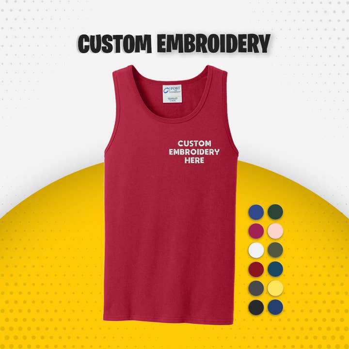Men's Custom Embroidered Core Cotton Tank Top ( 6 Pcs ) for wholesale by TSS Printing