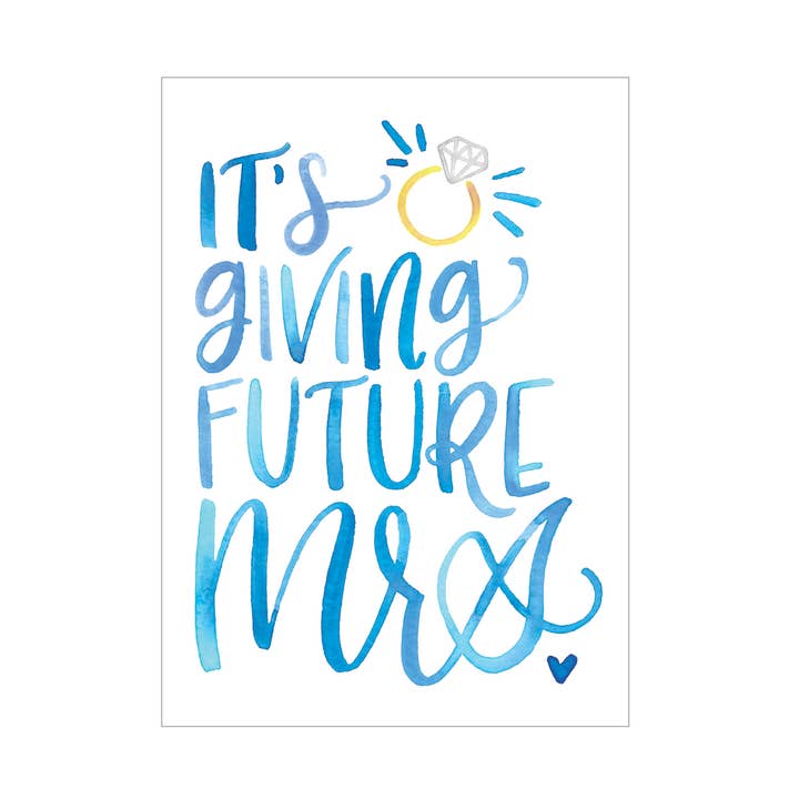 Cartão de saudação da futura Sra. por atacado de Katie Elizabeth Lettering