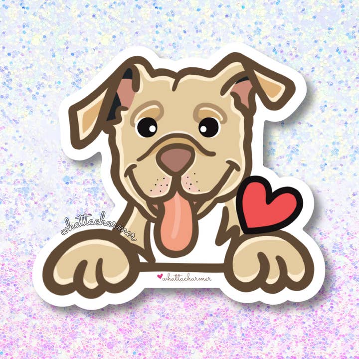 Pitbull Dog Sticker, Fawn for wholesale by WhattaCharmer