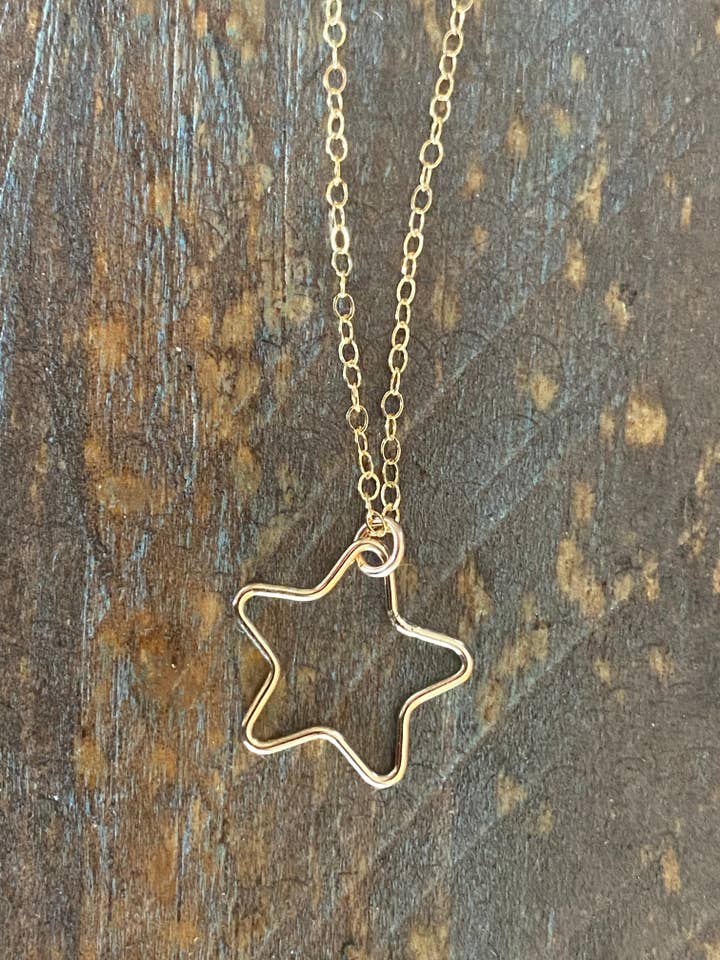 Gold Large Star Necklace for wholesale by Rose Burkhardt Jewelry