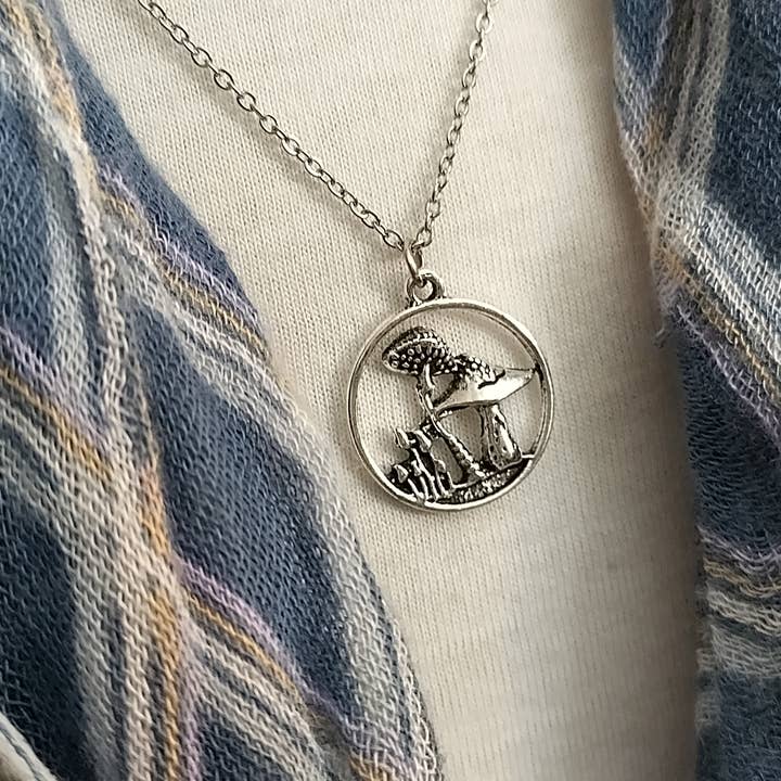 Piccadilly Pendants - Venta al por mayor Collares con colgantes/abalorios - Collar de plata con forma de hongo, collar natural, joyas extravagantes