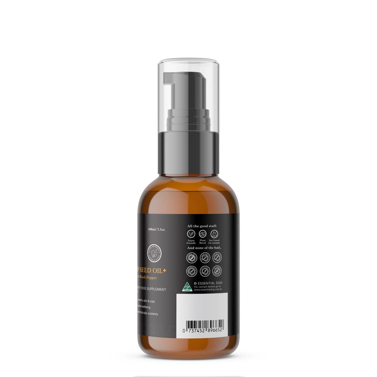 Essential Dog - Vendita all'ingrosso Integratore per animali domestici - Cani - Olio grezzo di semi di canapa 100 ml per cani con curcuma1