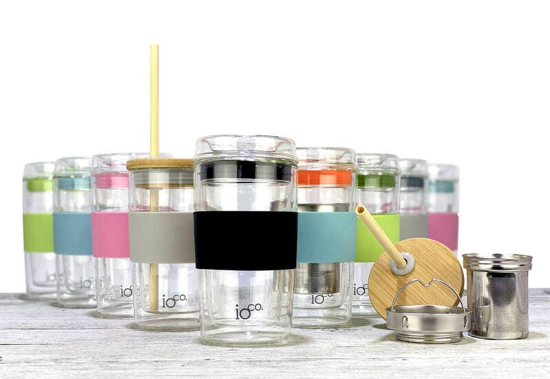 IOco Gift Designers - Wholesale Insulated mug/tumbler - IOco 12oz Reusable Glass Coffee Travel Cup4