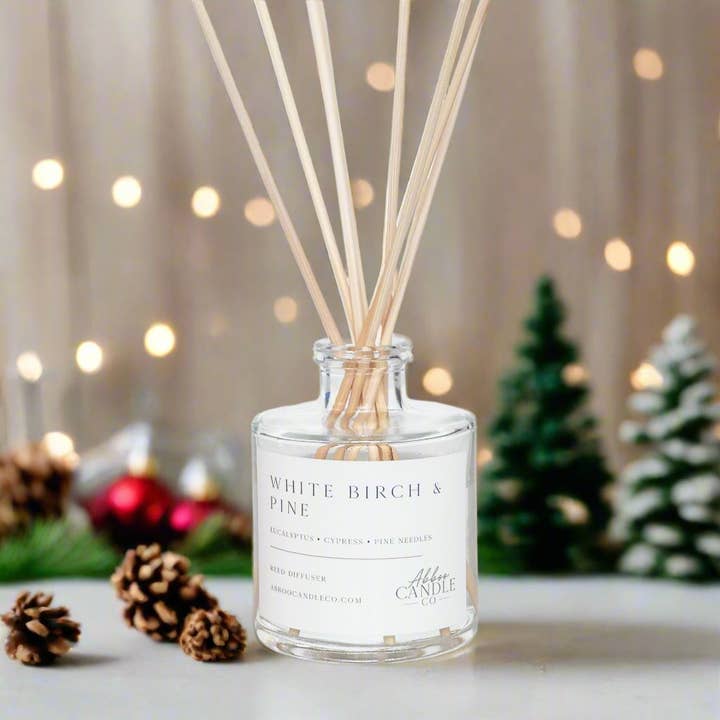 White Birch and Pine Reed Diffuser for wholesale by Abboo Candle Co
