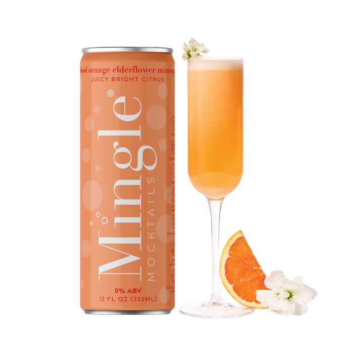 Mingle Mocktails - Wholesale Non-Alcoholic Aperitif/Mocktail - Blood Orange Mimosa 24 Pack (6x 4 12oz Pack Carton)