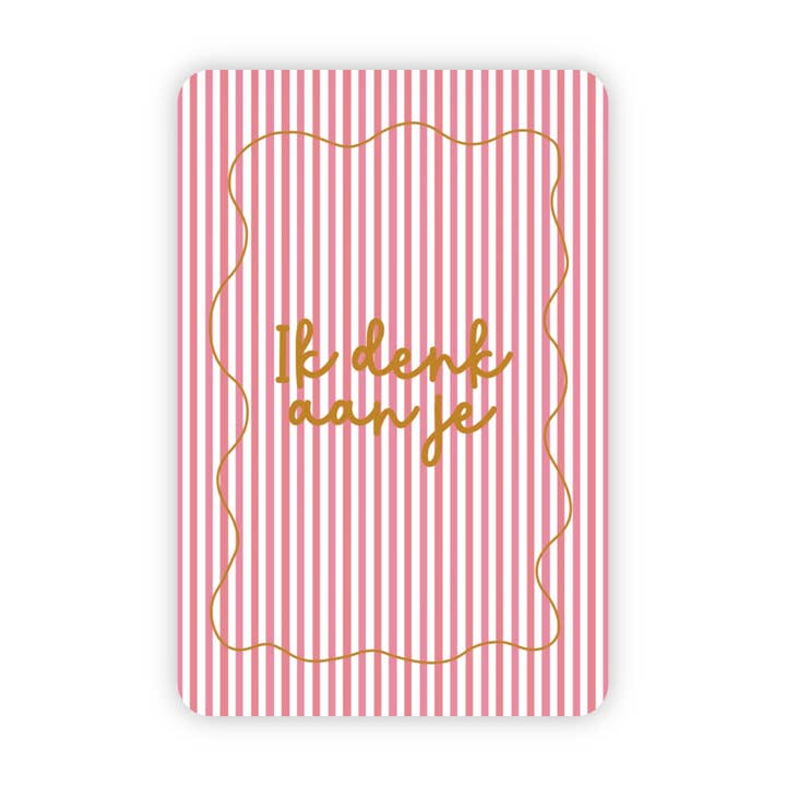Wenskaart | Ik denk aan je goudfolie voor wholesale door Wensjegeluk