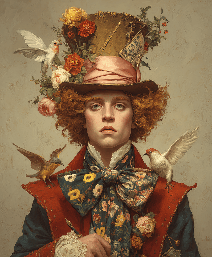 Mowbi - Wholesale Art Print - Mad Hatter Portrait art print - 8"x10" Artwork for 11"x14" Frame0